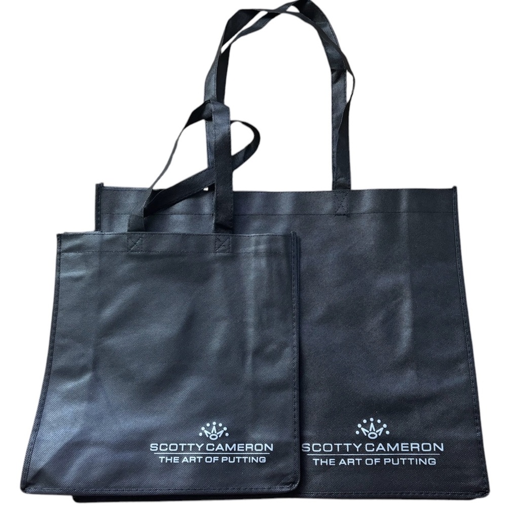 Lot of 2 New SCOTTY CAMERON GALLERY Tote Bags The Art of Putting  Black w White